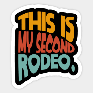 "This is my second rodeo." in plain white letters - cos you're not the noob, but barely Sticker